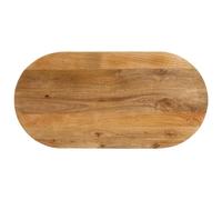 Solid Mango Wood Table Top, 120x50cm Oval Dining Table Top 3.8cm Thick with Oak Finish, Unique Rustic Replacement Tabletop for Kitchen, Restaurant & Home Furniture Makeover, Thickness: 25mm