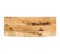 Solid Mango Wood Tabletop 80x30x3.8cm with Live Edge, Rustic Style, Easy to Assemble for Kitchen, Dining Room, Home Office, Balcony, Versatile Table Surface