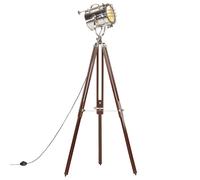 Solid Mango Wood Tripod Floor Lamp Home Office Pedestal Standing Light vidaXL