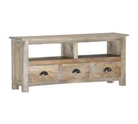 vidaXL Tv Cabinet 110x30x50 cm Solid Mango Wood, Grey