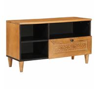 Solid Mango Wood TV Cabinet 80cm Bleached White Media Unit Entertainment Stand