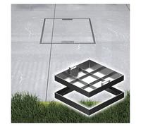 Solid Manhole Cover - Invisible Stainless Steel Lids for Septic Tanks Distribution Boxes Sewer Systems - Recessed Indoor/Outdoor Access Hidden Handles (34x34in/86x86cm)