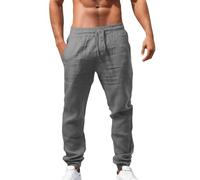 Solid Men's Color Loose Breathable Casual Pants Hiking Trousers Mens UK Trekking Fashionable Loose Revolution Race Trousers Men Casual with Straight Leg Mens Long Pants Solid Color Grey