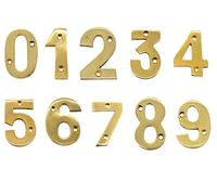 SOLID METAL BRASS HOUSE NUMBERS, Front Door Home 0 1 2 3 4 5 6 7 8 14