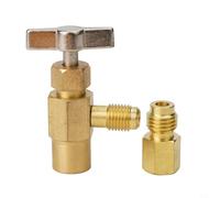 Solid Metal Construction Self Sealing R1234yf Can Tap with 1/2 LH and 1/4 Male Thread Options