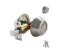 Solid Metal Matte Black Bolt Lock With Keys For Interior And Exterior Doors 35mm To 50mm Thick Secure Home Entry Hardware Bronze Or Silver Finish Simple Installation Kit(Silver)