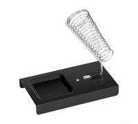 Solid Metal Soldering Iron Stand with Spring Holder and Heavy Base for Safe Working When Soldering and Desoldering Electronic Components in the Workshop, Black, 120 x 70 mm