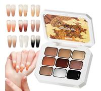 Solid Nail Gel - 9 Colors Cream Nail Painting Kit - High-Shine Fade-Resistant Manicure Tool, Professional Beauty Supplies for Daily Work Wedding Travel