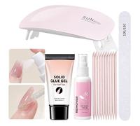 Solid Nail Glue and Remover,French Tips Removal Set | Nail Glue and Remover with UV Light for Travel Party Girls Christmas Home Salon Women Bridal School Halloween Work