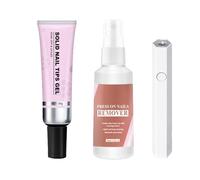 Solid Nail Glue Gel, Gel Nail Remover Kit (1Set)