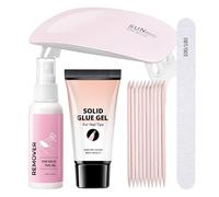 Solid Nail Glue Remover, Acrylic Tips Adhesive Gel, Nail Glue and Remover with UV Light for Travel Party Girls Christmas Home Salon Women Bridal School Halloween Work