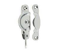 Solid Narrow Style Fitch Sash Window Fastener Lock Latch Turn (6, Polished Chrome)