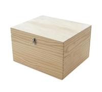 Solid Natural Pine Storage Box | Wooden Keepsake Chest | Multi-Purpose Craft & Hobby Organiser | Premium Pine Wood Gift Box | Durable Home Storage Solution | W30 x D22.9 x H18cm