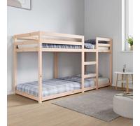 (Brown, 80 x 200 cm (W x L)) vidaXL Bunk Bed Bedroom Kids Bed Frame Children Twin Sleeper Solid Wood Pine
