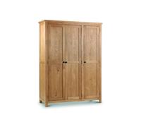 Solid Oak 3 Door Triple Wardrobe - Marlborough - Julian Bowen