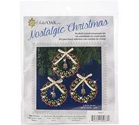 Solid Oak 346288 Nostalgic Christmas Beaded Crystal Ornament Kit - Ruby, Green & Gold Bell Wreaths