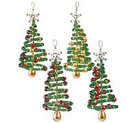 SOLID OAK Beaded Ornament KIT, Christmas Tree Makes 4
