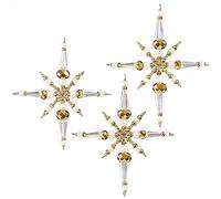 Solid Oak Beaded Ornament KIT Xmas Stars, Metal, None, One Size