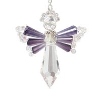 Solid Oak Birthstone Angel Crystal Suncatcher Ornament Kit-February/Amethyst
