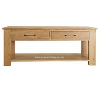 Solid Oak Bookcase Sideboard TV Unit Cupboard Nest Coffee & Dining Table-Monaco
