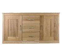 Solid Oak Bookcase Sideboard TV Unit Cupboard Nest Coffee & Dining Table-Monaco