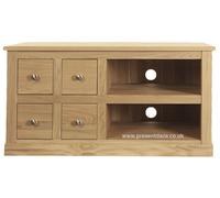 Solid Oak Bookcase Sideboard TV Unit Cupboard Nest Coffee & Dining Table-Monaco