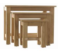 Baumhaus Mobel Oak Nest Of 3 Coffee Tables, Brown