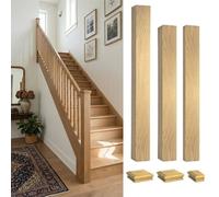 Solid Oak Complete 70mm Square Newel Post Kit Inc Cap's Uk Manufactured Traditional Products Ltd