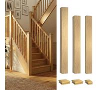 Solid Oak Complete 82mm Square Newel Post Kit Inc Cap's Uk Manufactured Traditional Products Ltd