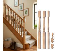 Solid Oak Complete 90mm Georgian Newel Post Kit Inc Cap's Uk Manufactured Traditional Products Ltd