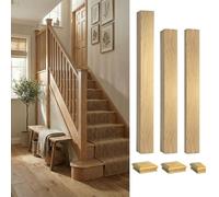 Solid Oak Complete 90mm Square Newel Post Kit Inc Cap's Uk Manufactured Traditional Products Ltd