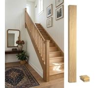 Solid Oak Complete Half Newel Post 70mm X 34mm X 1200mm Inc Cap Uk Manufactured Traditional Products Ltd