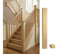 Solid Oak Complete Half Newel Post 82mm X 40mm X 1200mm Inc Cap Uk Manufactured Traditional Products Ltd