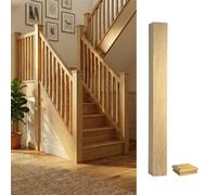 Solid Oak Complete Newel Post 82mm X 82mm X 1400mm Inc Cap Uk Manufactured Traditional Products Ltd