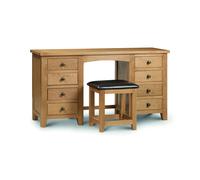 Solid Oak Dressing Table with 8 Drawers -Manhattan - Julian Bowen