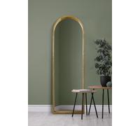 Solid Oak Framed Arched Leaner / Wall Mirror 71" X 24" (180CM X 60CM) MirrorOutlet Beige 1 Pack