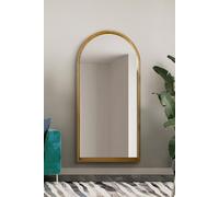 Solid Oak Framed Arched Leaner / Wall Mirror 71" X 35" (180CM X 90CM) MirrorOutlet Beige 1 Pack