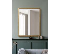 Solid Oak Framed Overmantle Wall Mirror 40" X 31" (102CM X 80CM) MirrorOutlet Beige 1 Pack