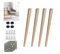 Solid Oak Furniture Legs Cone-Shaped Replacement Feet for Sofas Chairs Desks & Dining Tables Durable Elevation Accessories 59.9 cm Set of 4