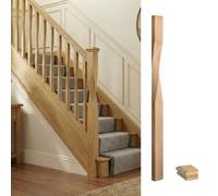 Solid Oak Half Newel Post Contemporary 90mm Inc Cap Uk Manufactured Traditional Products Ltd