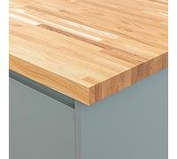 Solid Oak Kitchen Worktop | 3000mm x 620mm x 40mm | Premium Wood Worktops | Oak Wooden Timber Counter Tops | Cut To Size Customisation Available | Real Wood Block Stave Kitchen Countertops