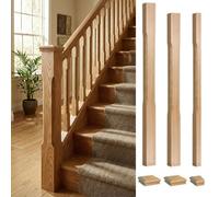 Solid Oak Newel Post Stop Chamfer 90mm Kit Uk Manufactured Traditional Products Ltd