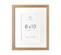 Solid Oak Photo Frame 8x10 with Mount for 5x7 (Opening Size is 4.5x6.5 inches), 10x8 Picture Frame for Wall and Table Natural Oak 8x8