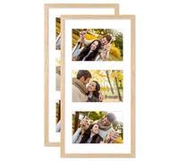 Solid Oak Picture, Photo Frame with Different Colours Frame, 19 x 38 cm, 3 Pictures, 2 Oak Frames per Picture