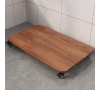 Solid Oak Plant Caddy with Lockable Casters Rolling Dolly for Indoor Planters Flower Pots Succulents Versatile 30x50cm Tray for Home & Garden Decor