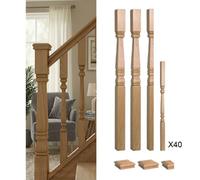 Solid Oak Provincial 90mm Newel Post And 41mm Spindle Kit Uk Manufactured Traditional Products Ltd