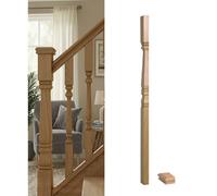 Solid Oak Provincial Half Newel Post 90mm X 43mm X 1400mm Inc Cap Uk Manufactured Traditional Products Ltd