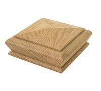 Solid Oak Pyramid Style Stair Newel Caps Rebate to fit 90mm Posts Full or Half (Full)