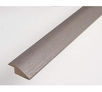 Solid Oak R Section 15mm Ramp Threshold Door Strip Trim 90cm for Wood Flooring (0.9m, Dark Grey)