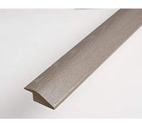 Solid Oak R Section 15mm Ramp Threshold Door Strip Trim 90cm for Wood Flooring (0.9m, Medium Grey)